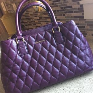 Vera Bradley Leather Emma Satchel Auburgine